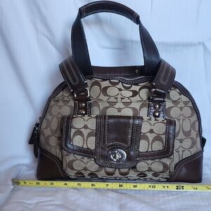 Coach Brown and Tan Satchel Bag